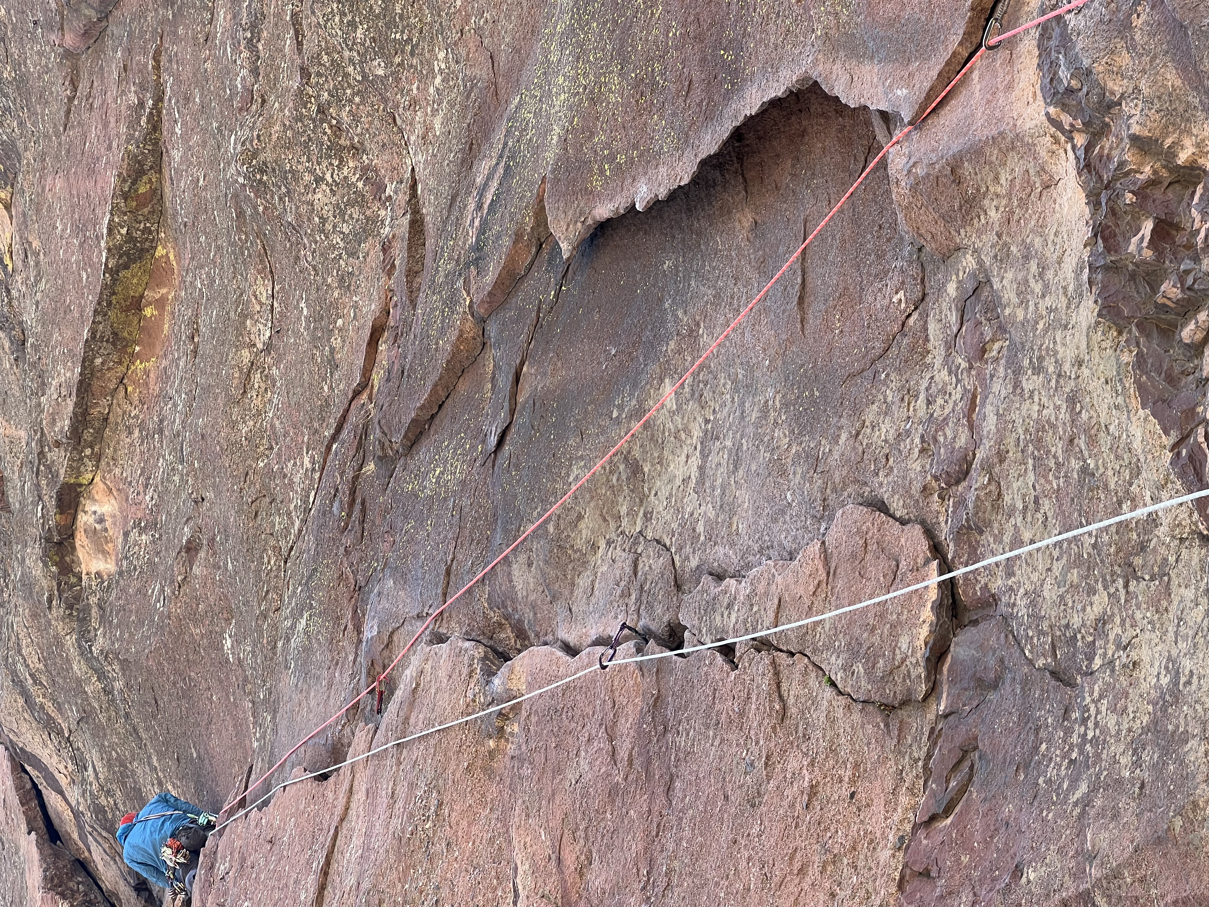 Half rope technique on Bastille, Eldorado Canyon