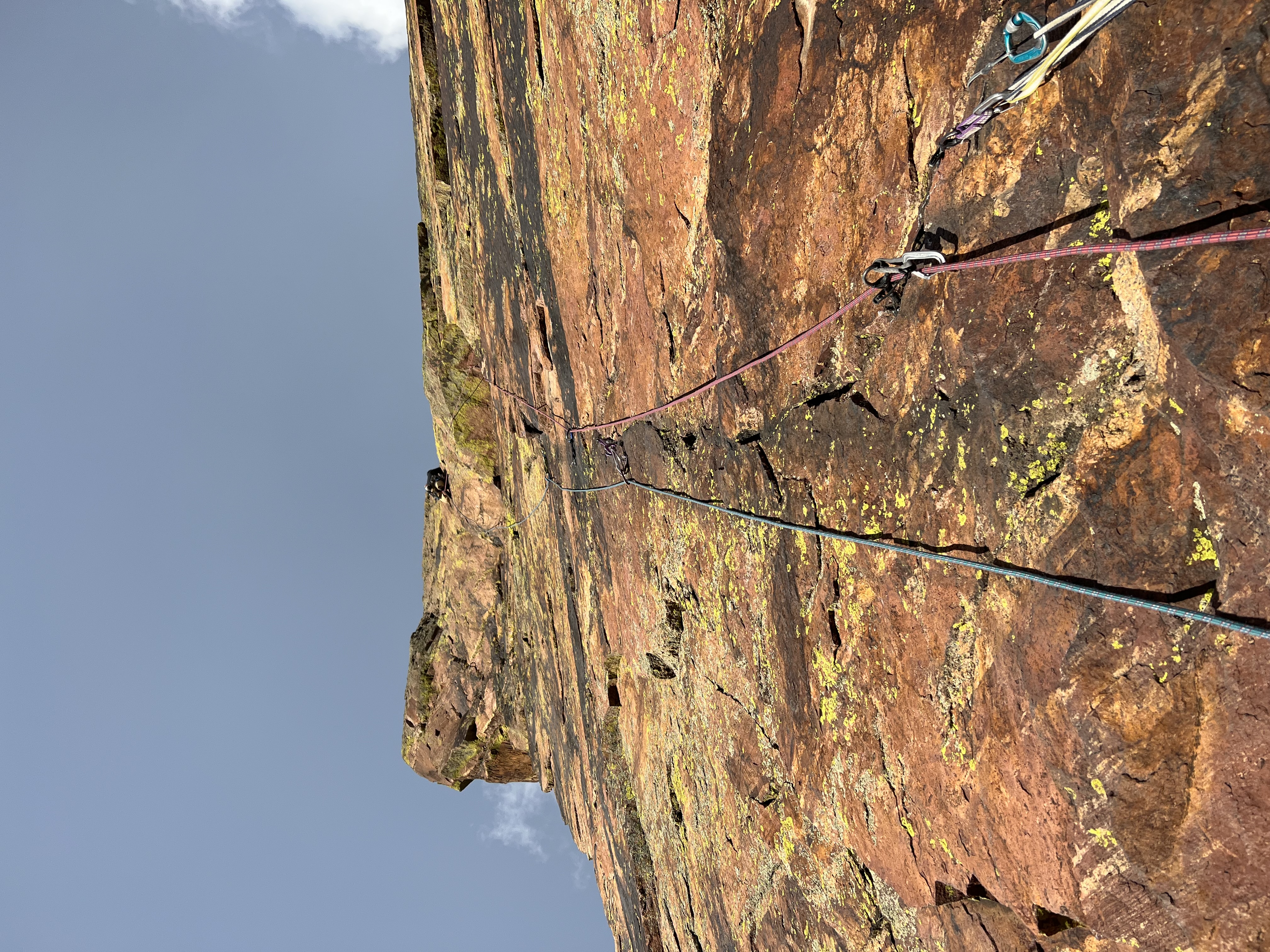 Half rope technique on Super Slab, Eldorado Canyon